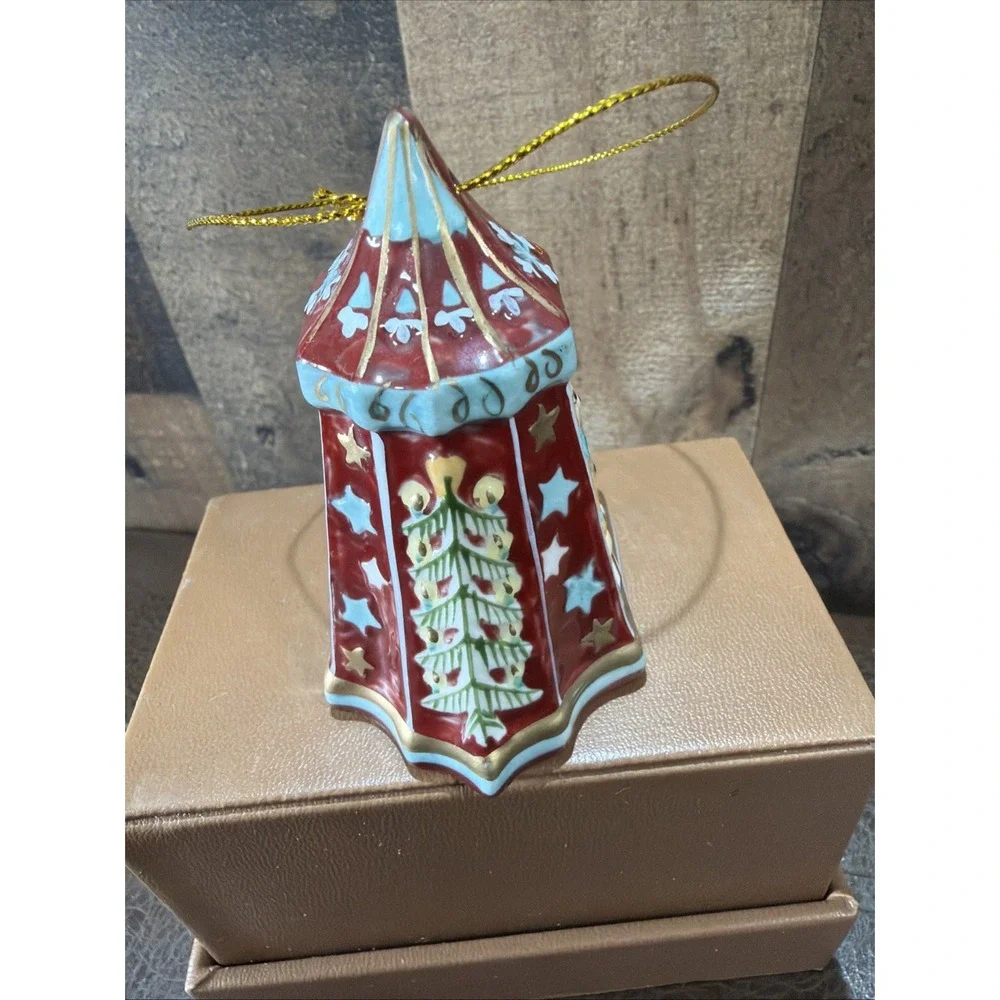 Villeroy & Boch Porcelain Christmas Bell Circus Carousel Clown Ornament 1989 Vtg